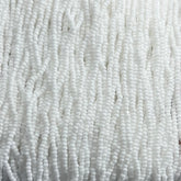 13/0 Charlotte Cut Preciosa (Czech) Bead Opaque White Strung